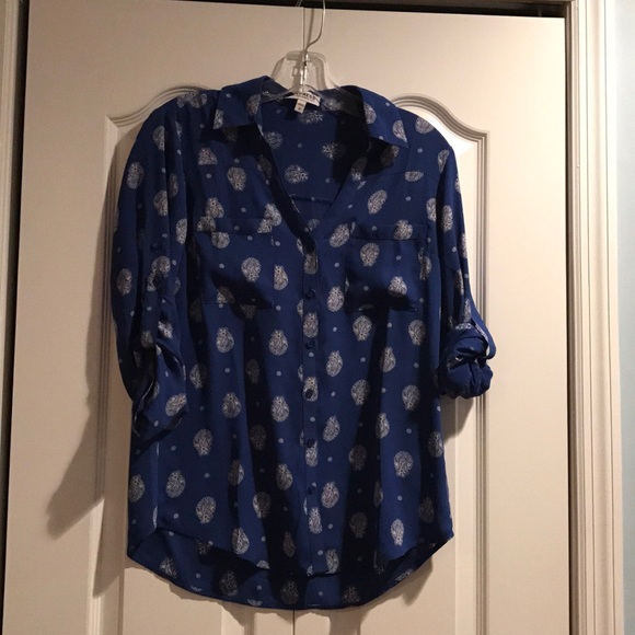 Express Tops - Express Paisley Print Portofino Shirt